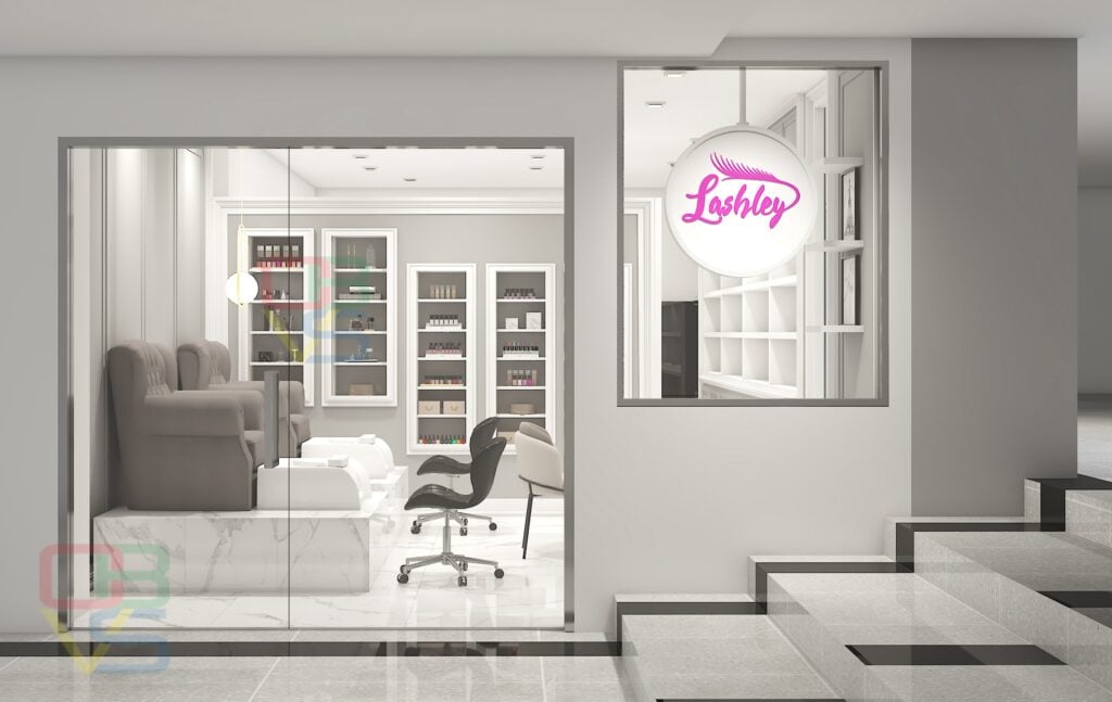 Lashley Studio rendering of the storefront from outside straight