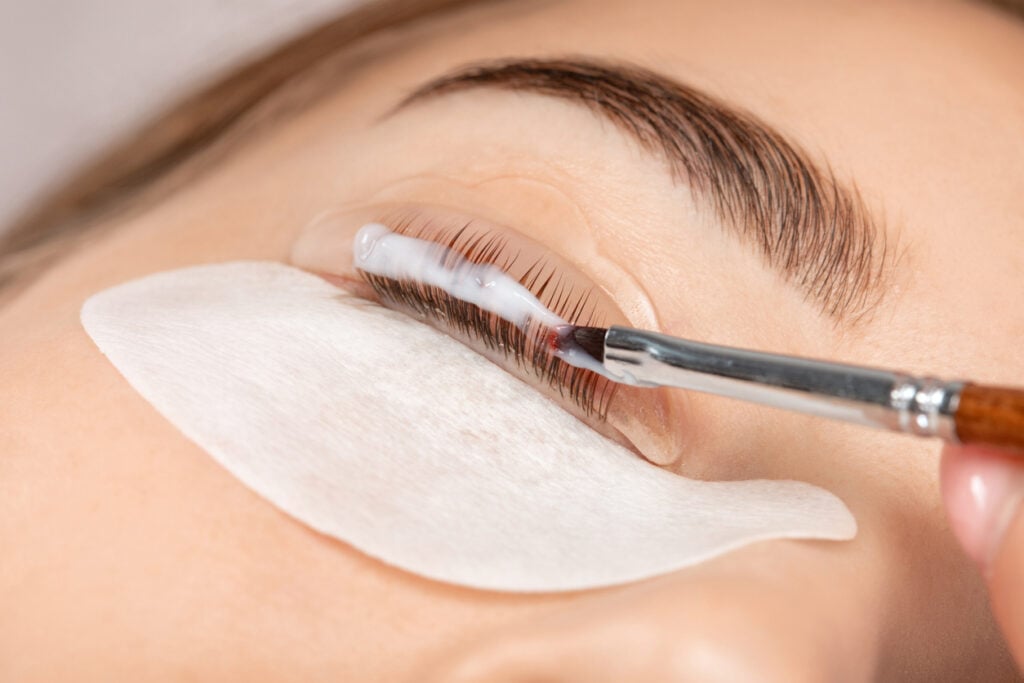 Woman getting a lash lift